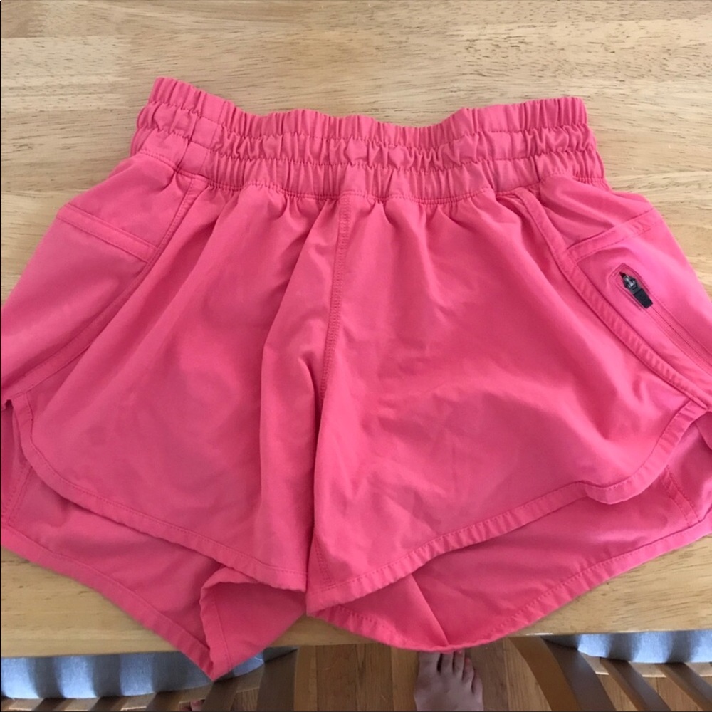 Coral lululemon tracker shorts